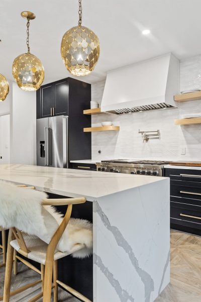 Modern Kitchen with Gold Furniture